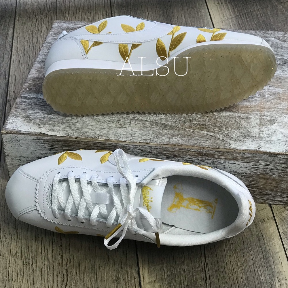 NWT Classic Cortez White Metallic Gold W AUTHENTIC - Picture 5 of 8